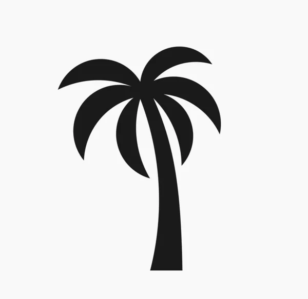 Palm Boom Pictogram Geïsoleerd Witte Achtergrond Vectorillustratie — Stockvector