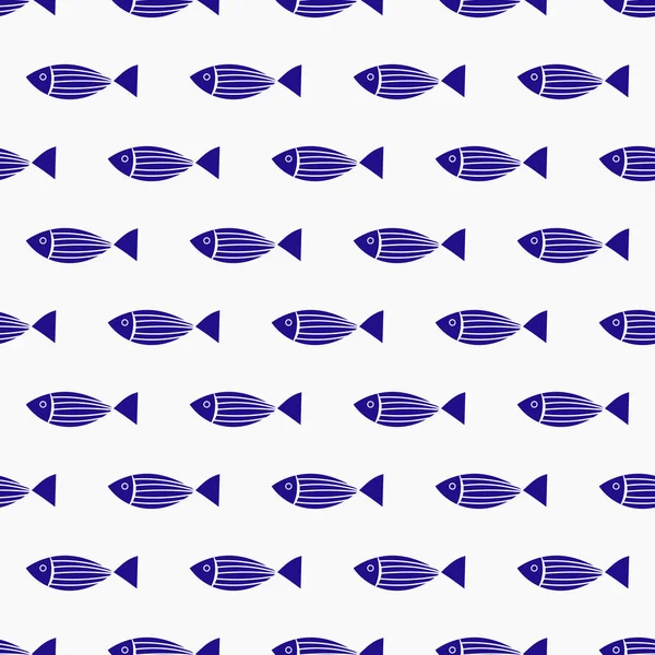 Blue Fish Seamless Pattern Wallpaper Vector Illustration — Stock Vector