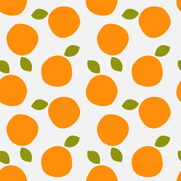 Pomarańcze Bezszwowy Wzór Owoców Ilustracja Wektora — Wektor stockowy