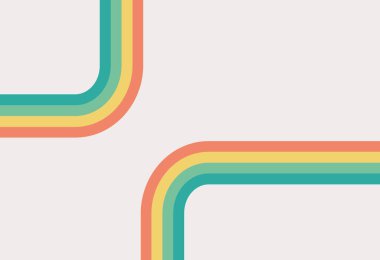 Retro renk çizgileri arka plan, pankart şablon tasarımı. Vektör illüstrasyonu.