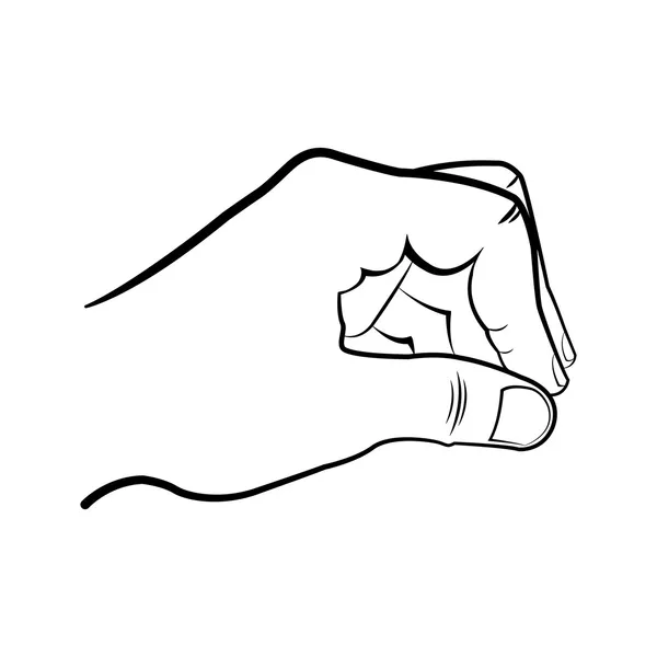 Χέρι κρατώντας κάτι απομονωμένο σε λευκό φόντο Εικονογράφηση Αρχείου