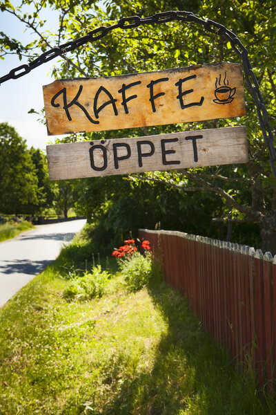 Swedish cafe sign vertical