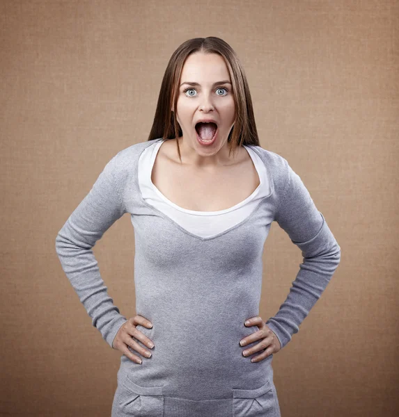 Flabbergasted woman — Stock Photo, Image