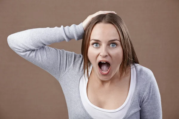 Astonished woman — Stock Photo, Image