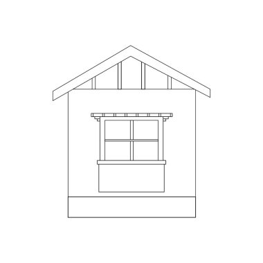 Düz çizgi film tarzında modern ev simgesi