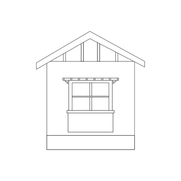 Icono de casa moderna en estilo plano de dibujos animados — Vector de stock