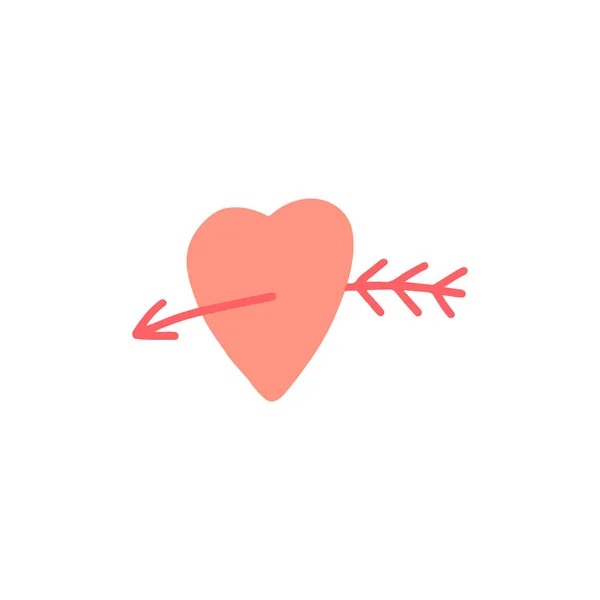 Розовое сердце со стрелой Купидон — стоковый вектор
