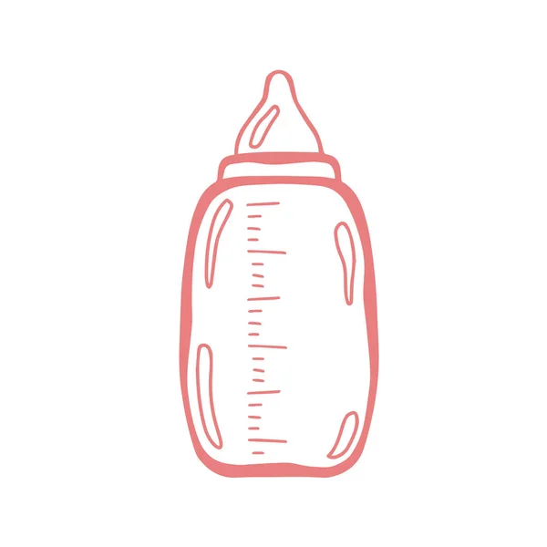 Botella de leche en estilo de dibujos animados - ilustración vectorial — Vector de stock