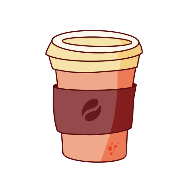 Tasse à café jetable rose avec couvercle — Image vectorielle