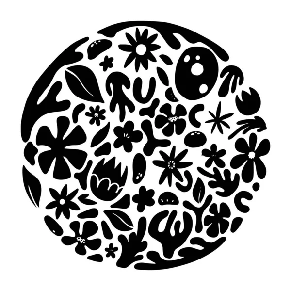 Bloemencirkel patroon in moderne stijl vector illustratie — Stockvector