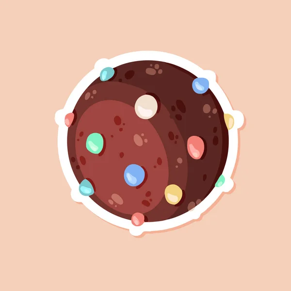 Sticker Bombe Chocolat Chaud Avec Illustration Vectorielle Guimauve — Image vectorielle