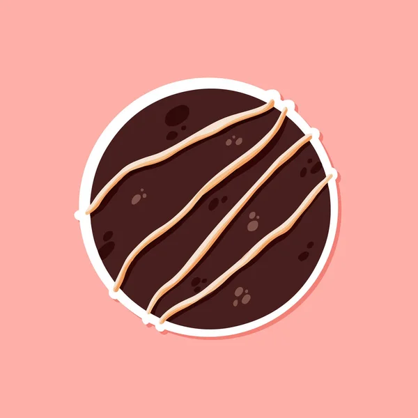 Adesivo Bomba Cioccolato Caldo Con Illustrazione Vettoriale Marshmallow — Vettoriale Stock
