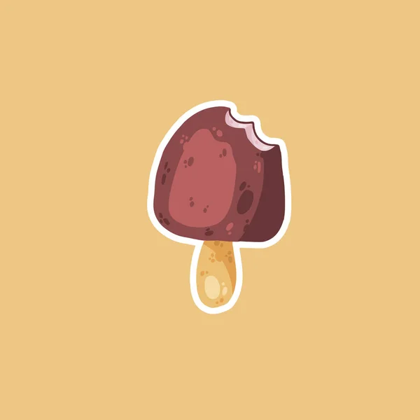 Cute Ice Cream Icon Cartoon Style Vector Illustration Print Creative — 스톡 벡터