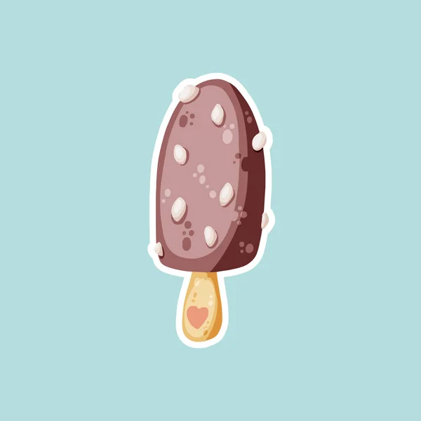 Cute Ice Cream Icon Cartoon Style Vector Illustration Print Creative — Vettoriale Stock