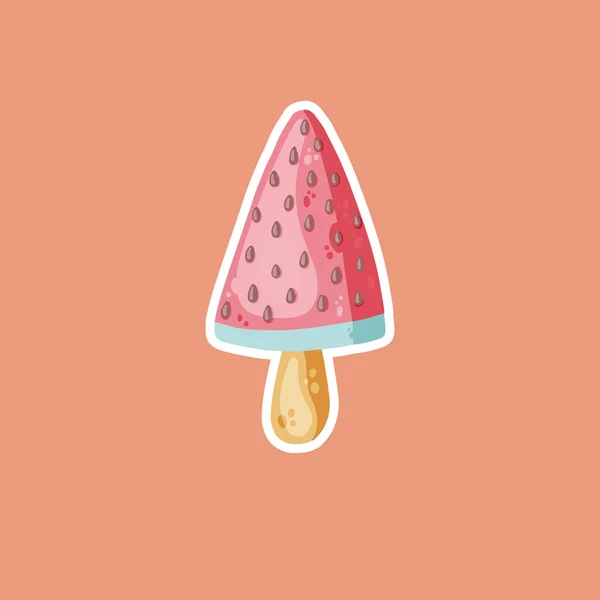 Cute Ice Cream Icon Cartoon Style Vector Illustration Print Creative — Image vectorielle