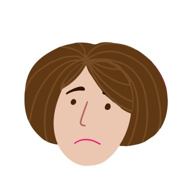 Sad girl icon for avatar and social networks vector illustration