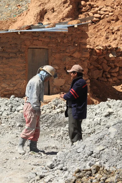 Silver Mine Workers in Potosi Bolivia — Stock Photo, Image