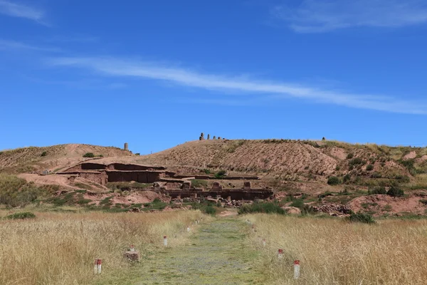 瓦纳科的纪念碑τα μνημεία από tiwanaku — 图库照片