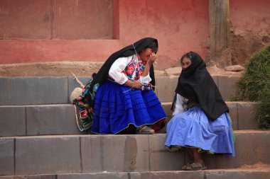 peru titicaca Gölü traditionel kişi