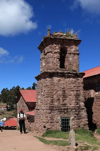 Стара церква на озері Тітікака Таквіль Перу — стокове фото