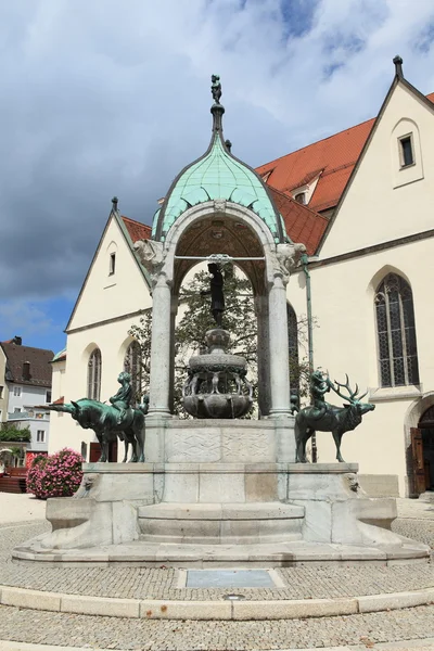 Una fontana in kempten germania — Foto Stock