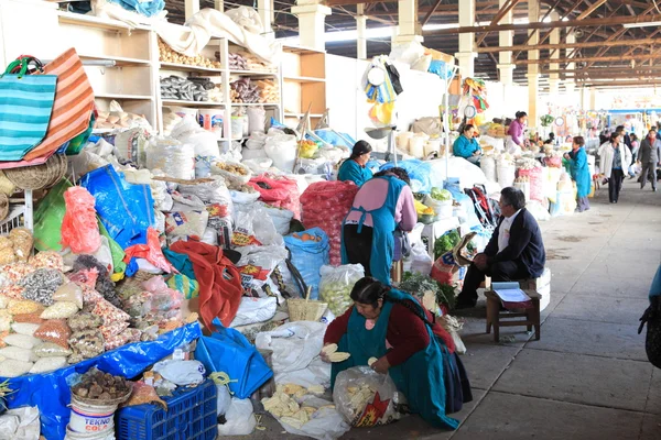 La sala del mercato in cuzco peru — Foto Stock