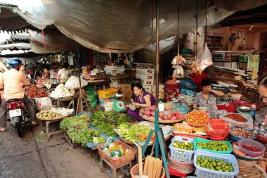 Street Market in Vietnam clipart