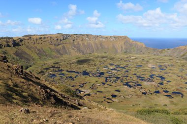 Paskalya Adası yanardağ krateri rano kau