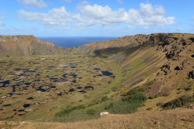Paskalya Adası yanardağ krateri rano kau