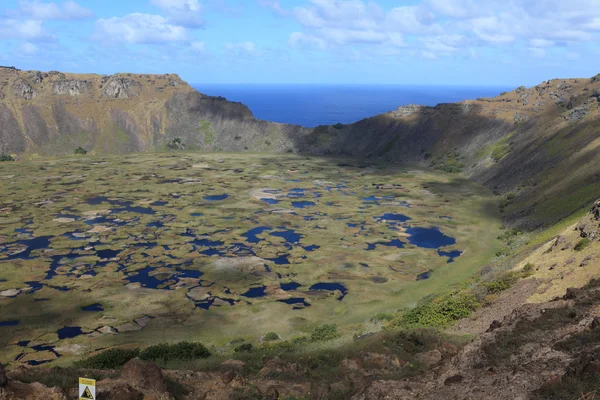 Paaseiland vulkaan krater rano kau — Stockfoto