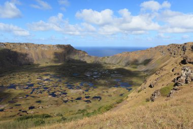 Paskalya Adası yanardağ krateri rano kau
