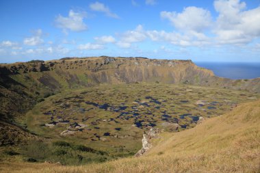 Paskalya Adası yanardağ krateri rano kau