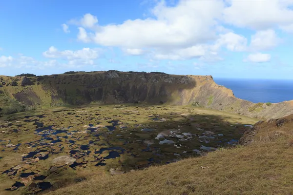 Paaseiland vulkaan krater rano kau — Zdjęcie stockowe