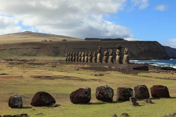 Moais en Isla de Pascua — Foto de Stock