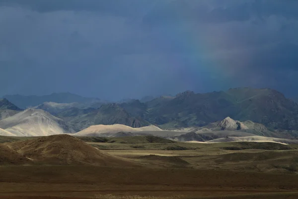 Regntid i det mongolske landskab - Stock-foto