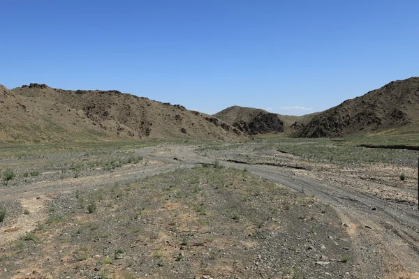 Trockener Fluss in der Wüste Gobi — Stockfoto