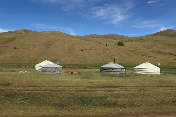 Jurty vesnice v Mongolsku — Stock fotografie