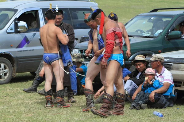Наадамский фестиваль в Монголии — стоковое фото