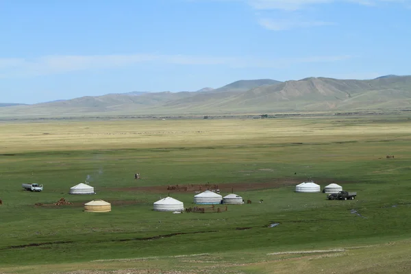 Cabañas Aldea mongolia —  Fotos de Stock