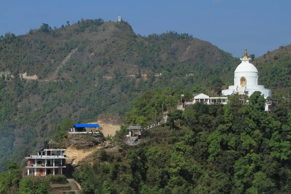 Pagode Mundial da Paz em Pokhara Nepal — Fotografia de Stock