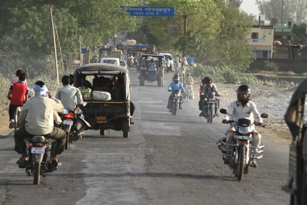Normaal verkeer in india — Stockfoto