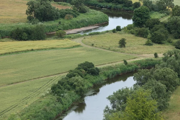 The river landscape of the Werra — Stock Photo, Image