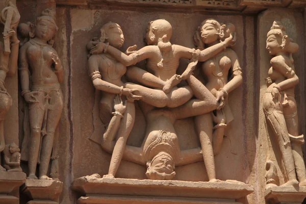 Khajuraho chrámu města v Indii — Stock fotografie