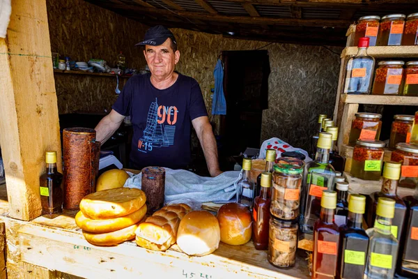 Маленькі Магазини Трансальпійській Дорозі Карпатських Горах Ранку Романського Періоду Серпня — стокове фото