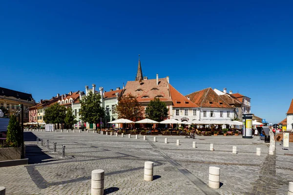 Den Historiska Staden Sibiu Rumänien Augusti 2021 — Stockfoto