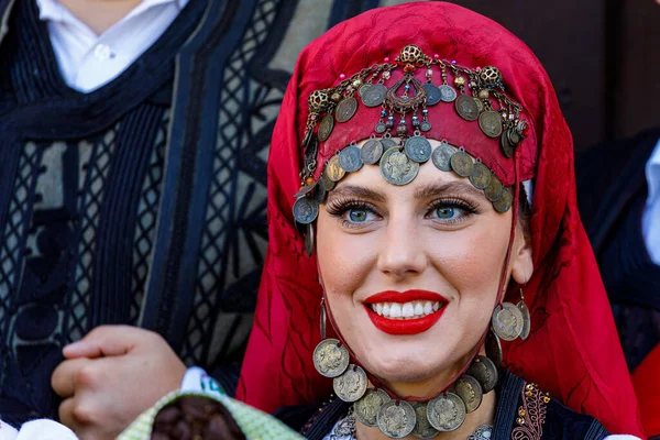 Romanian People Folkloric Dress Folkloric Festival Sibiu Romania August 2021 — Stock Photo, Image