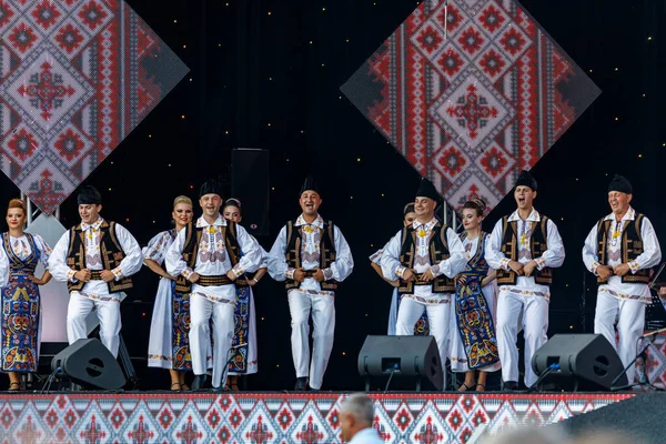 Romanian People Folkloric Dress Folkloric Festival Sibiu Romania August 2021 — Stock Photo, Image