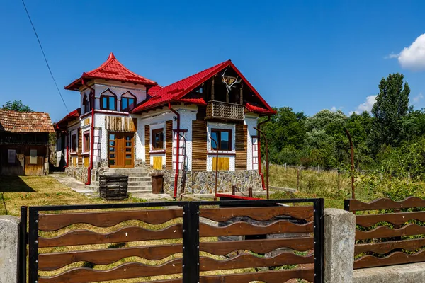 Village Maisons Dans Les Carpates Roumanie — Photo