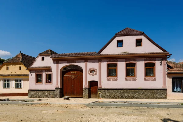 Σπίτια Στην Πόλη Rasnov Rosenau Στη Ρουμανία — Φωτογραφία Αρχείου