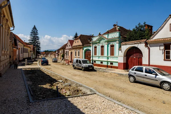 Miasto Rasnov Lub Rosenau Rumunii Sierpnia 2021 — Zdjęcie stockowe
